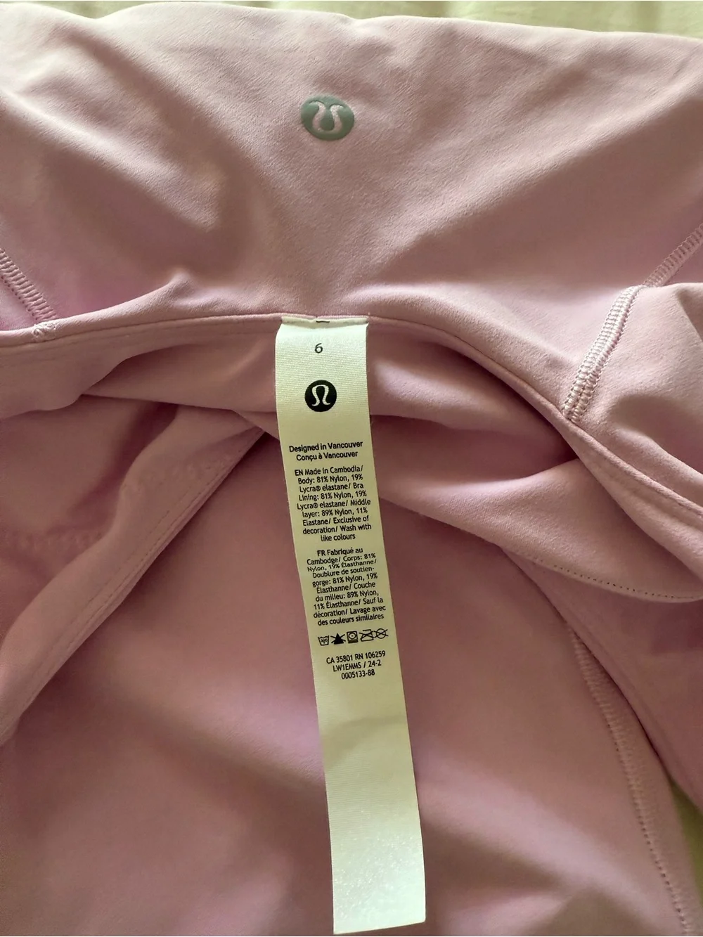 Lululemon Pink Active Crop Tank and Biker Short Set
